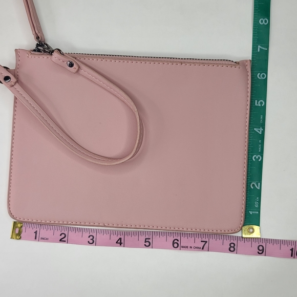 Blush Pink Clutch Bag Wristlet - Picture 10 of 11